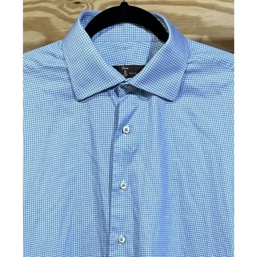 ROBERT TALBOTT Estate Class Fit Blue Diamond Print Button Up Shirt Size Large